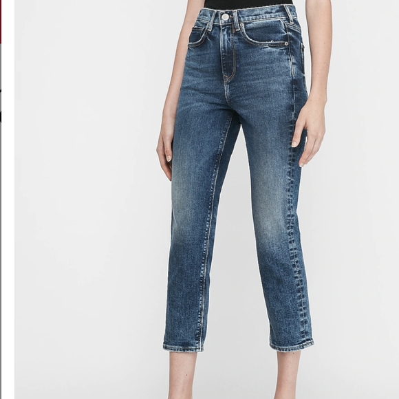 Mom Jeans Super High Rise Dark Wash - Picture 1 of 5